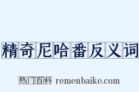 精奇尼哈番反义词是什么意思的图片